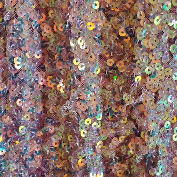 Forever 21 Sequin Mid Rise Flare Pants Women's Size S Pullon Peach Pink - Picture 14 of 16